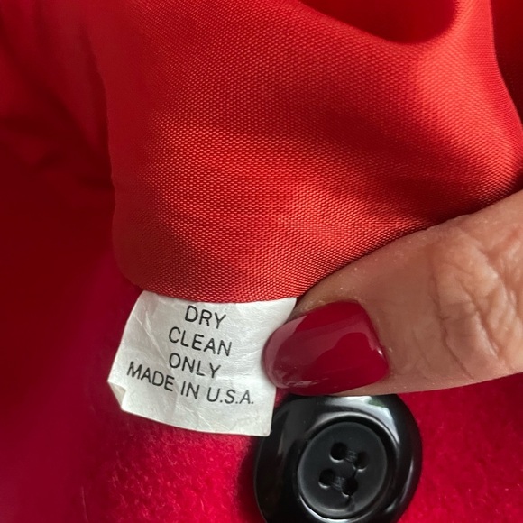 Wool Elegant Red Women's Coat - Picture 8 of 13